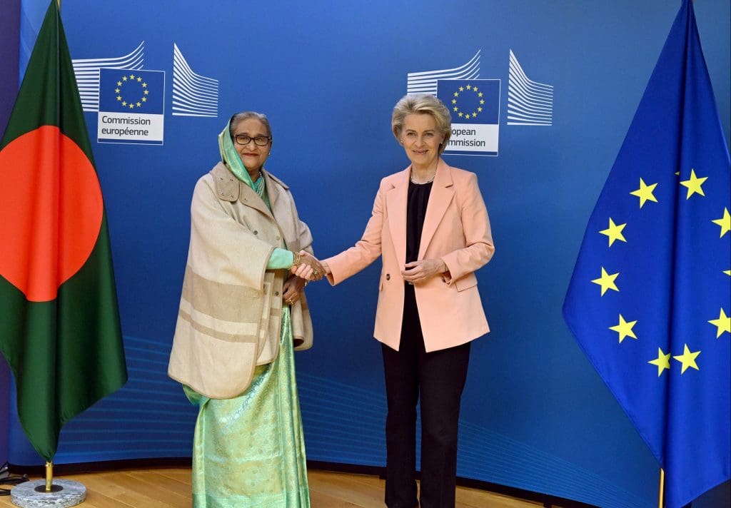 Prime Minister Sheikh Hasina with EU President Ursula von der Leyen before their bilateral meeting